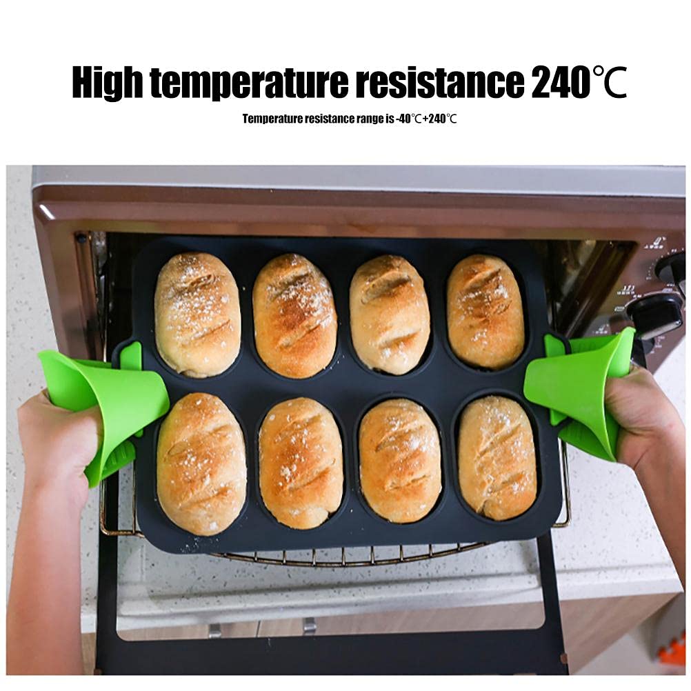 Molde de silicona para baguette con cepillo de aceite, bandeja antiadherente para pan francés, magdalenas y hamburguesas, perfecto para hornear en casa y uso profesional