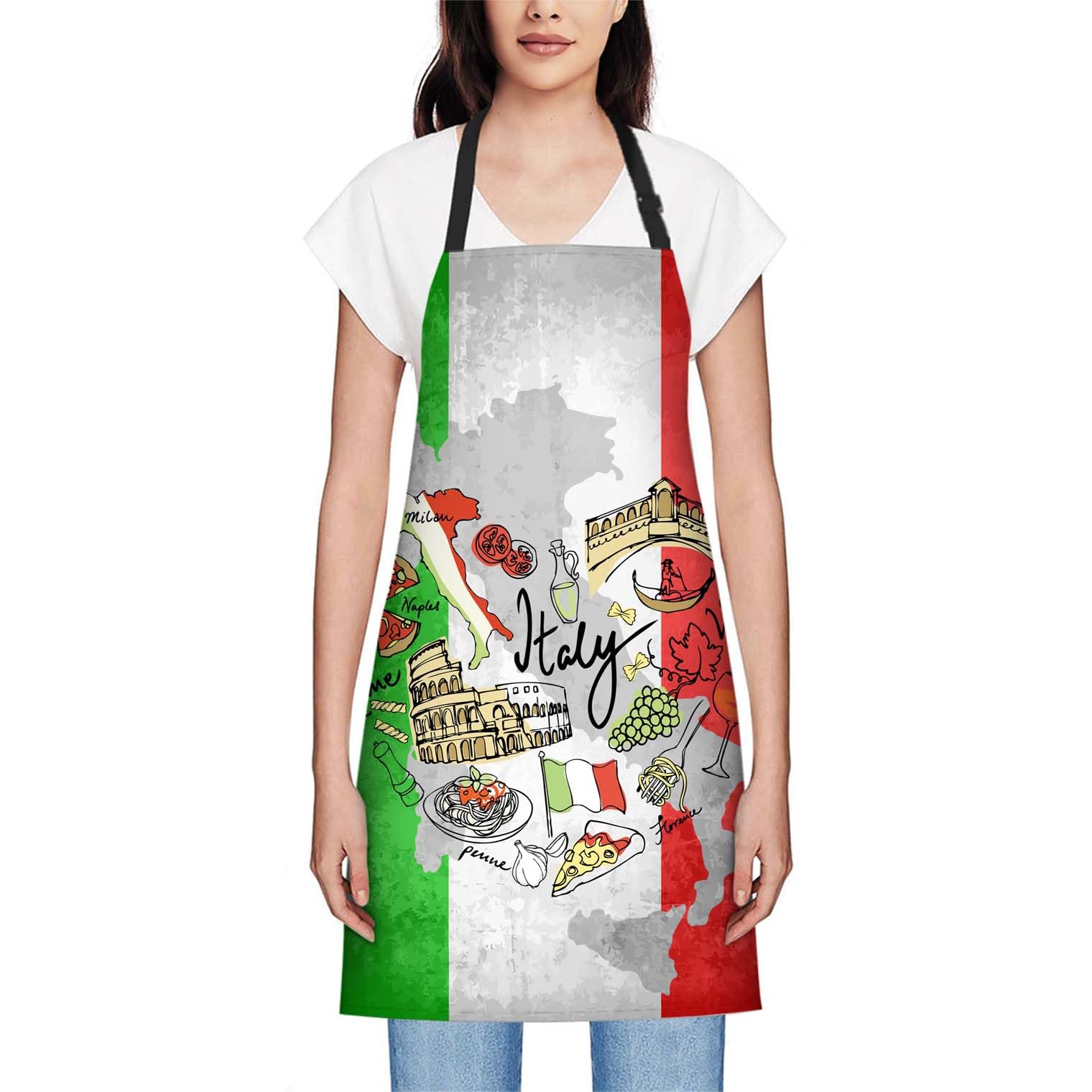 oFloral Delantal para mujer y hombre para cocina en casa 004