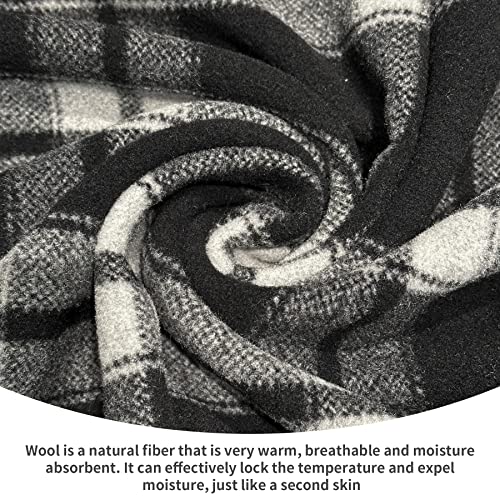 Velocvil Plaid 80% Wool Blanket, 4Lbs Thick Large 63" X 87" Military Style Camping Blanket Great For Cold Weather, Hiking, Outdoors, Home, Survival & Emergency, Grey Plaid #TOP2