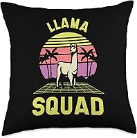 Vista 4 de Funny Llama Squad Sunset Cool Alpaca Team Llamas Throw Pillow
