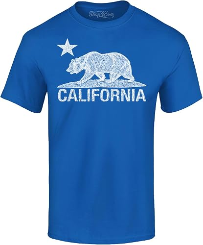 Gryeur California Republic Vintage White Bear T-Shirt California Shirts Small