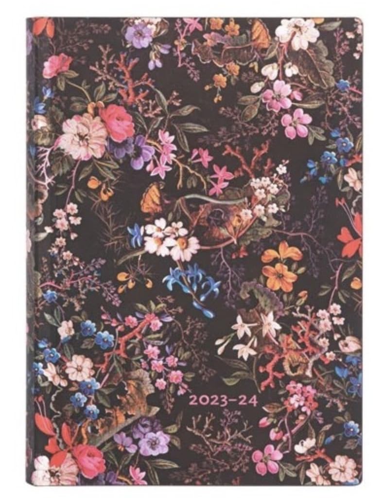 Paperblanks Flexi 2024 12 Month Calendar Floralia, Day-at-a-Time - Midi (175 x 125), Italian
