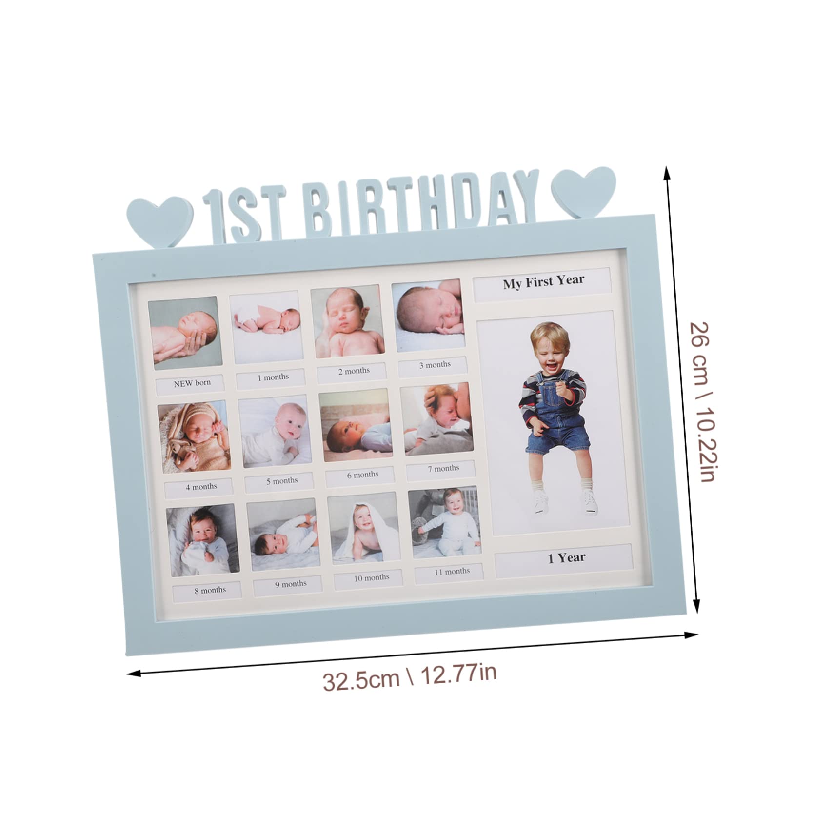 GALPADA Month Milestone Picture Frame Birthday Photo Display for Growth Memories Creative Keepsake for Newborns Compact for Pictures