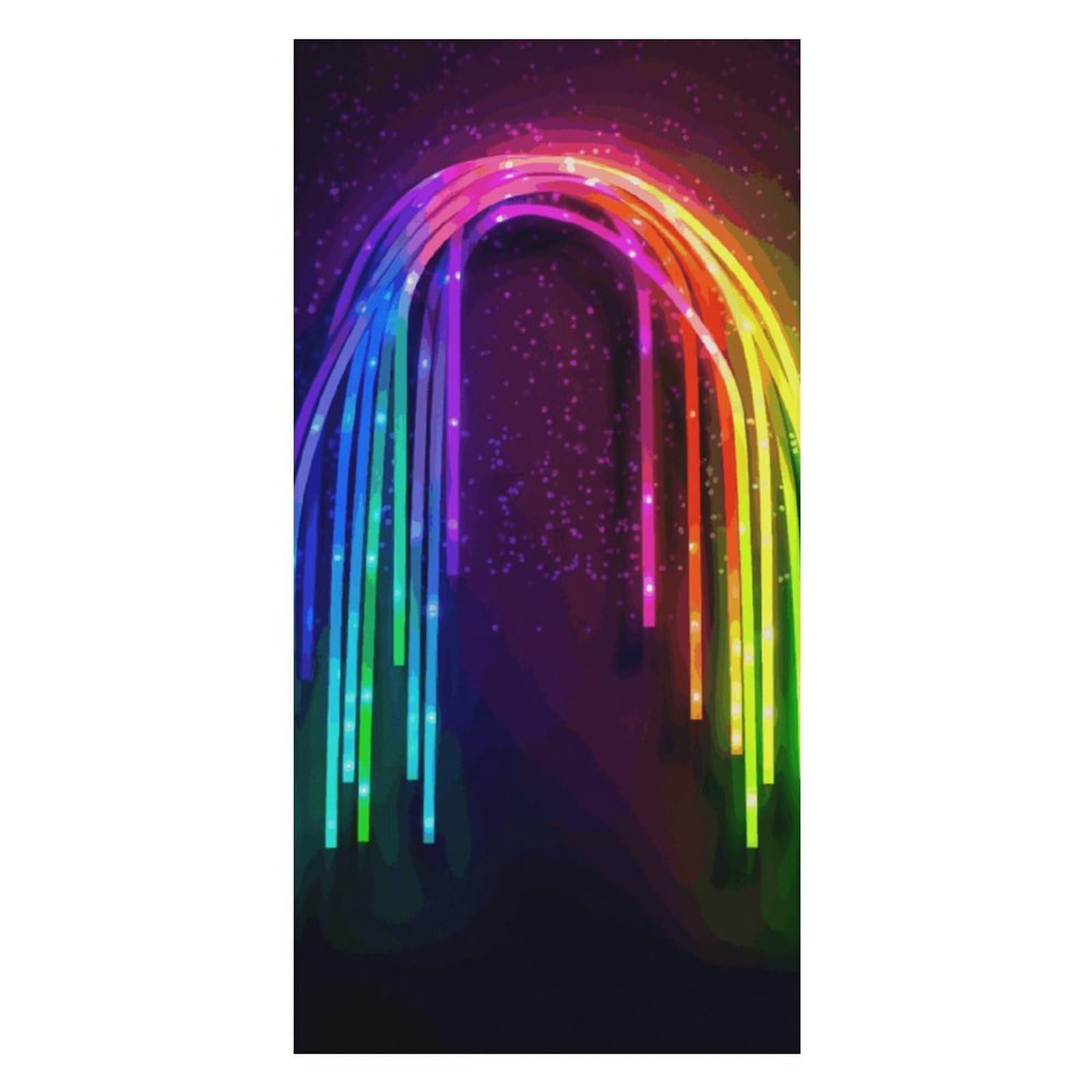 Rainbow Neon Beach Towel Extremely Soft Oversized Towels Lightweight Sports Absorbent Bath Towel Suitable 160"x80" for Swimming Camping Beach