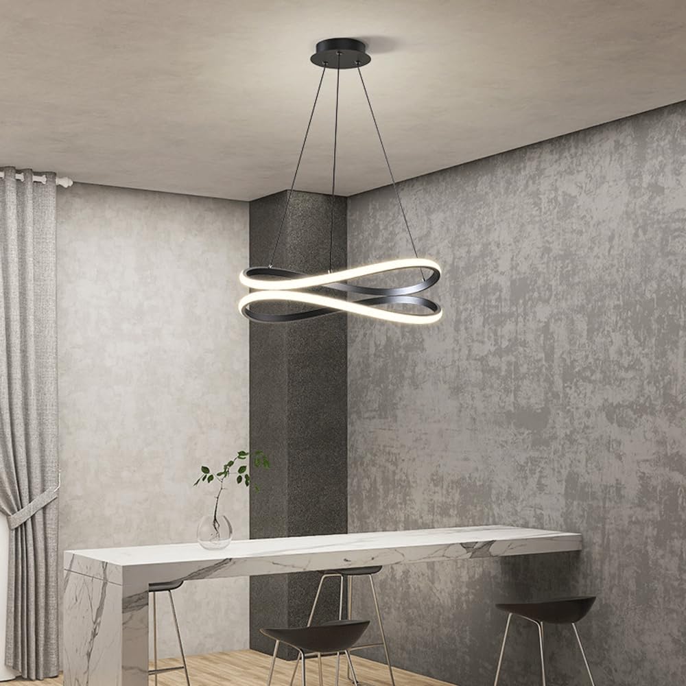 Lámpara Colgante Regulable, lámpara Circular Moderna, lámpara de Techo para Isla de Cocina con Control Remoto 3000K/4500K/6000K 10%-100% de atenuación para Restaurante cafetería
