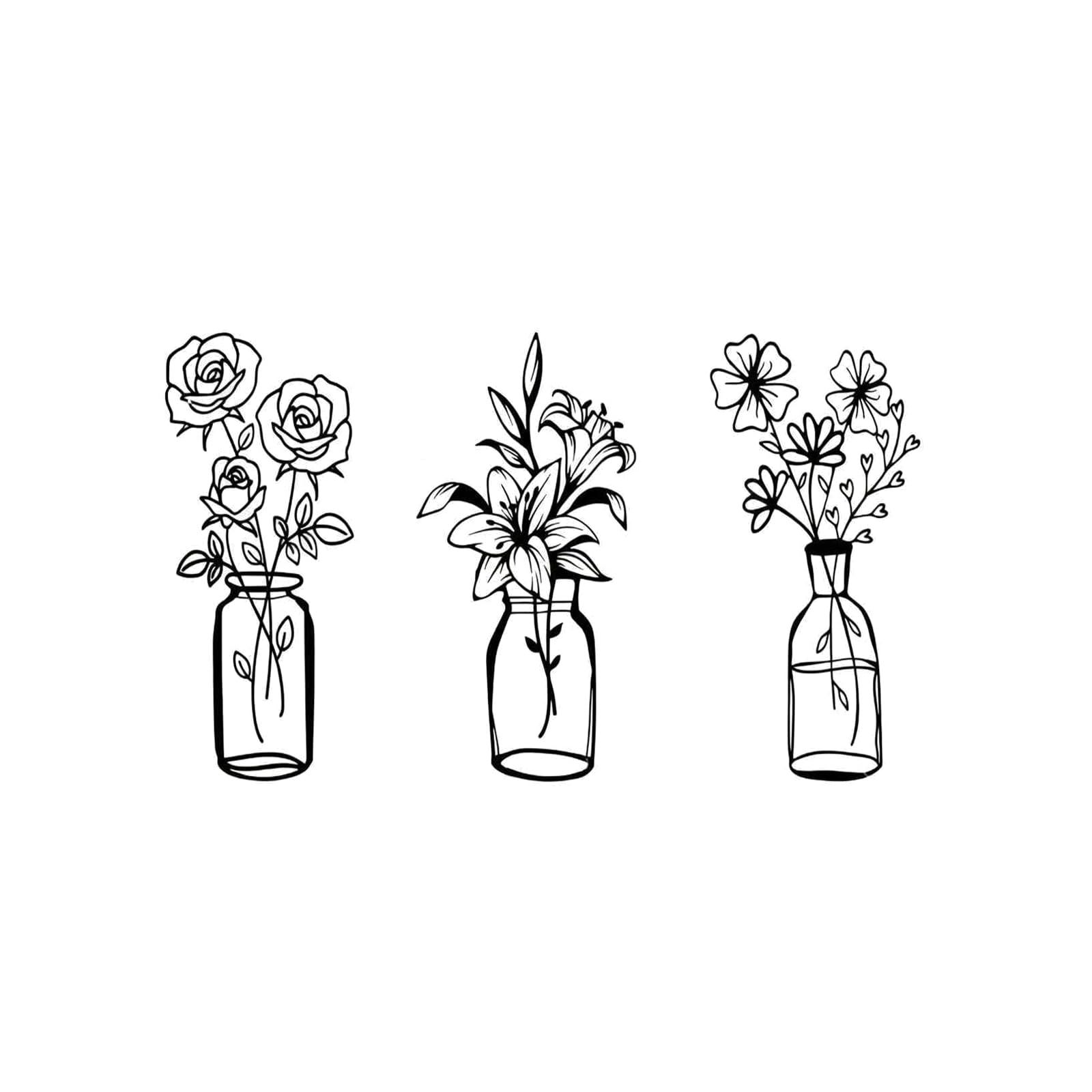 3 pieces of metal flower wall art floral wall decorations minimalist decoration bathroom decoration minimalist restaurant wall decorations