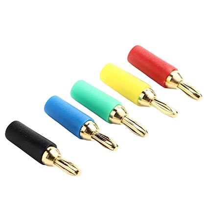 Ubersweet Brass gold-plated contact, banana plug Explosion-proof Good conductivity Soldering type for 2.5 mm base |