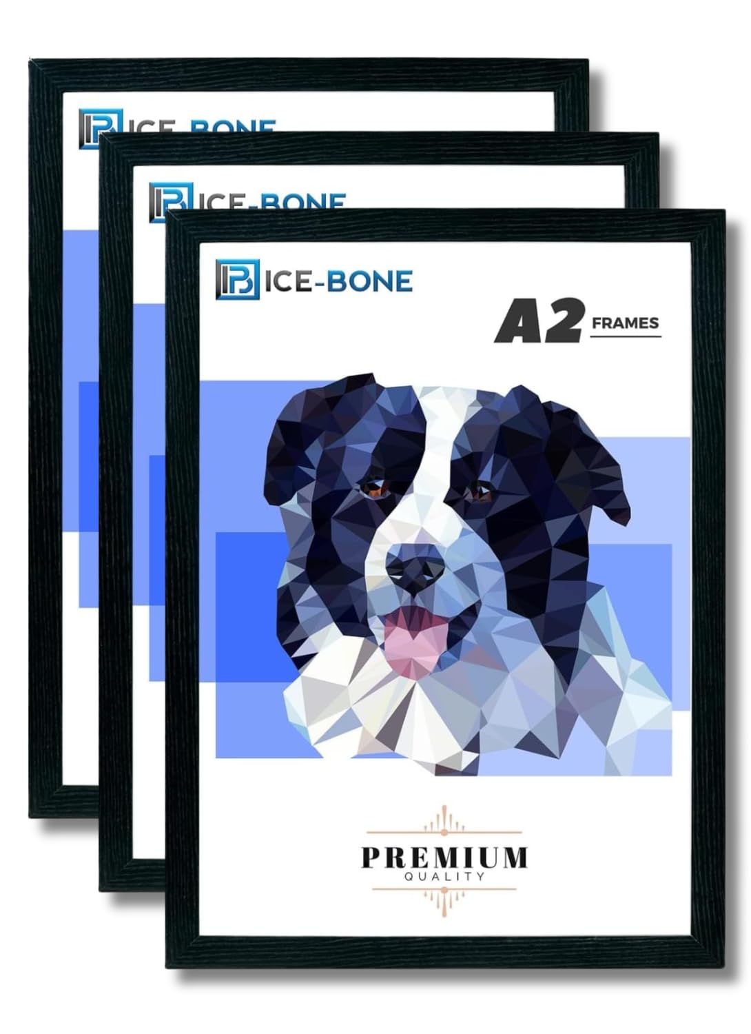 A2 Picture Frame 59.4x42CM Posters & Pictures, Large A2 Frame With Strong & Clear Acrylic Sheet, This Elegant Photo Frame is perfect for Large Pictures (A2 Black - Pack of 3) โ image 1