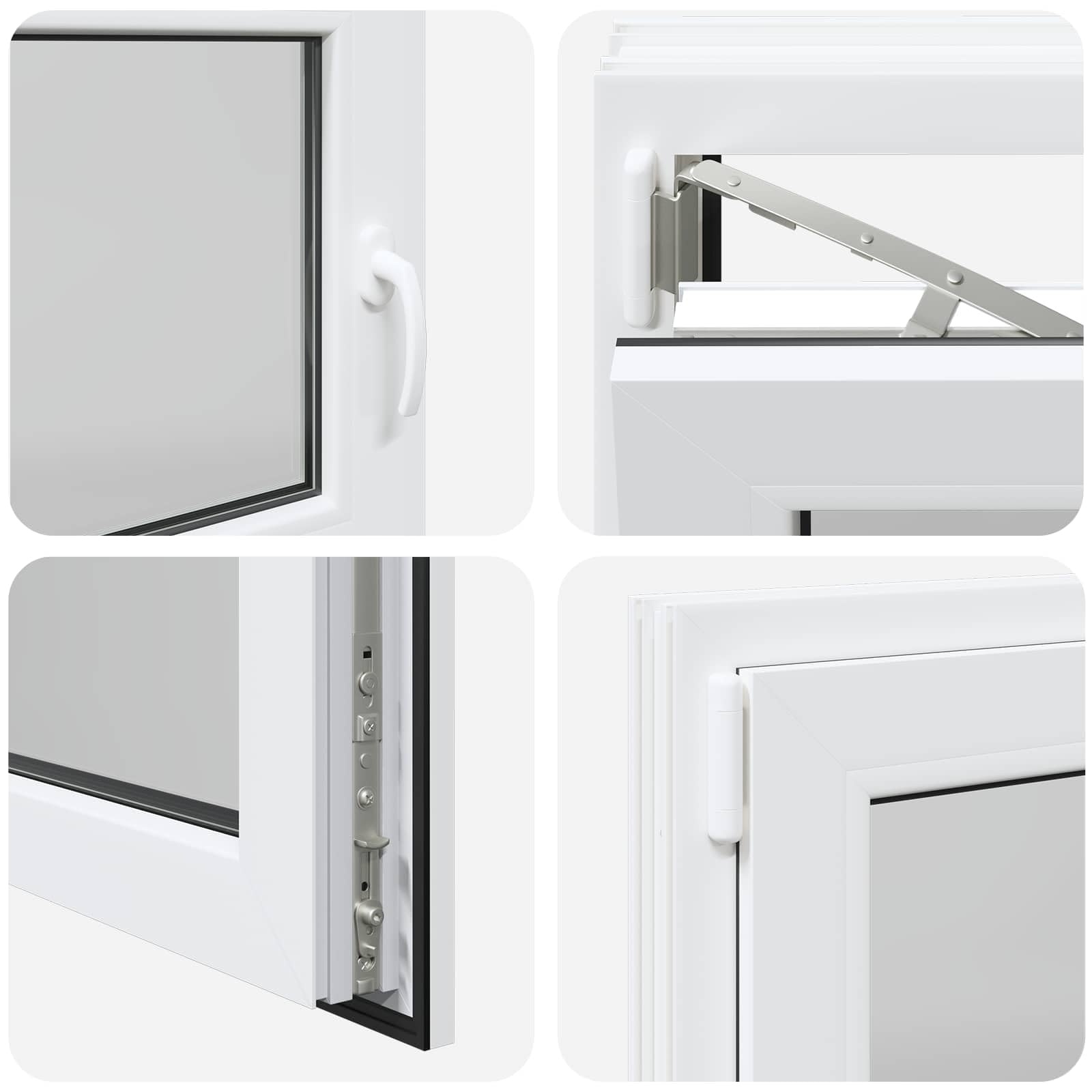 vidaXL Fenêtre de sous-sol RISOR 110 x 60 cm PVC et verre Blanc, Sous-sol, Isolation thermique moderne et durable pour fenêtres, accessoires en verre PVC insonorisés