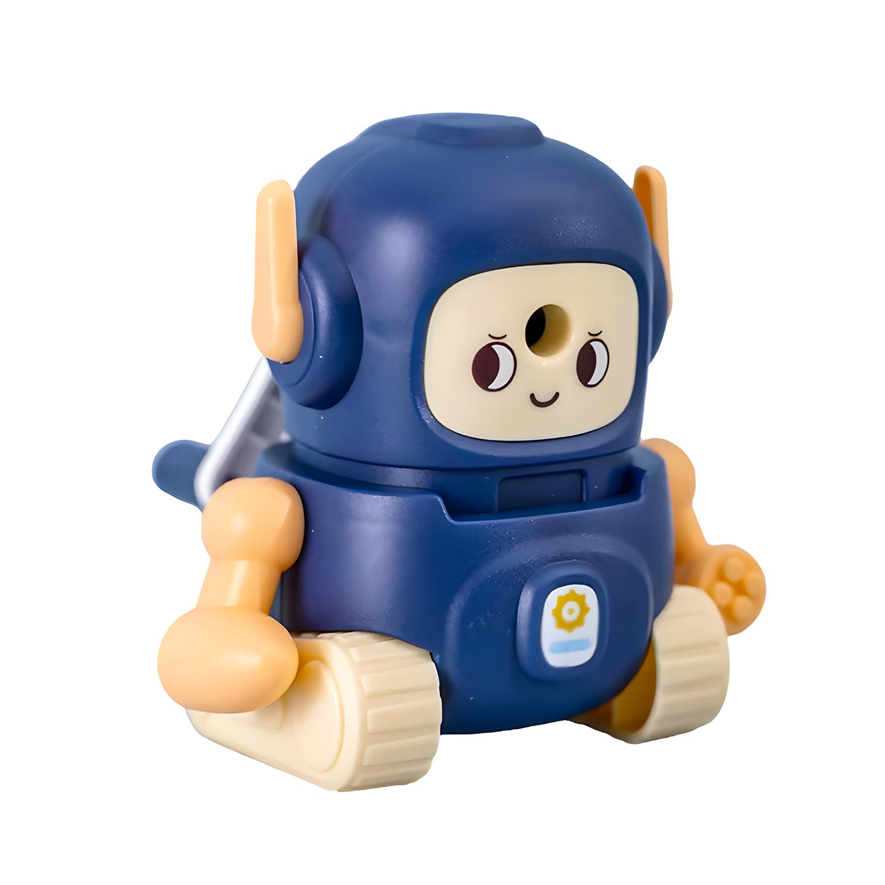 WISHKEY Cute Cartoon Robot Design Pencil Sharpener for Kids, Cool Shape Pencil Cutter, Table Top Manual Pencil Sharpener, School Stationery Gift Set for Boys and Girls, Pack of 1 (Assorted)