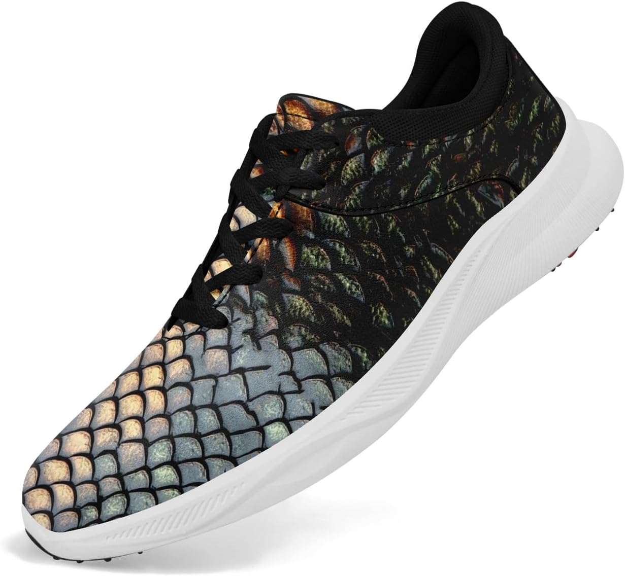 Men's Dragon Golf Shoes, Athletic Spikeless Golf Sneakers Non-Slip Cushion Waterproof Walking Shoes for Women