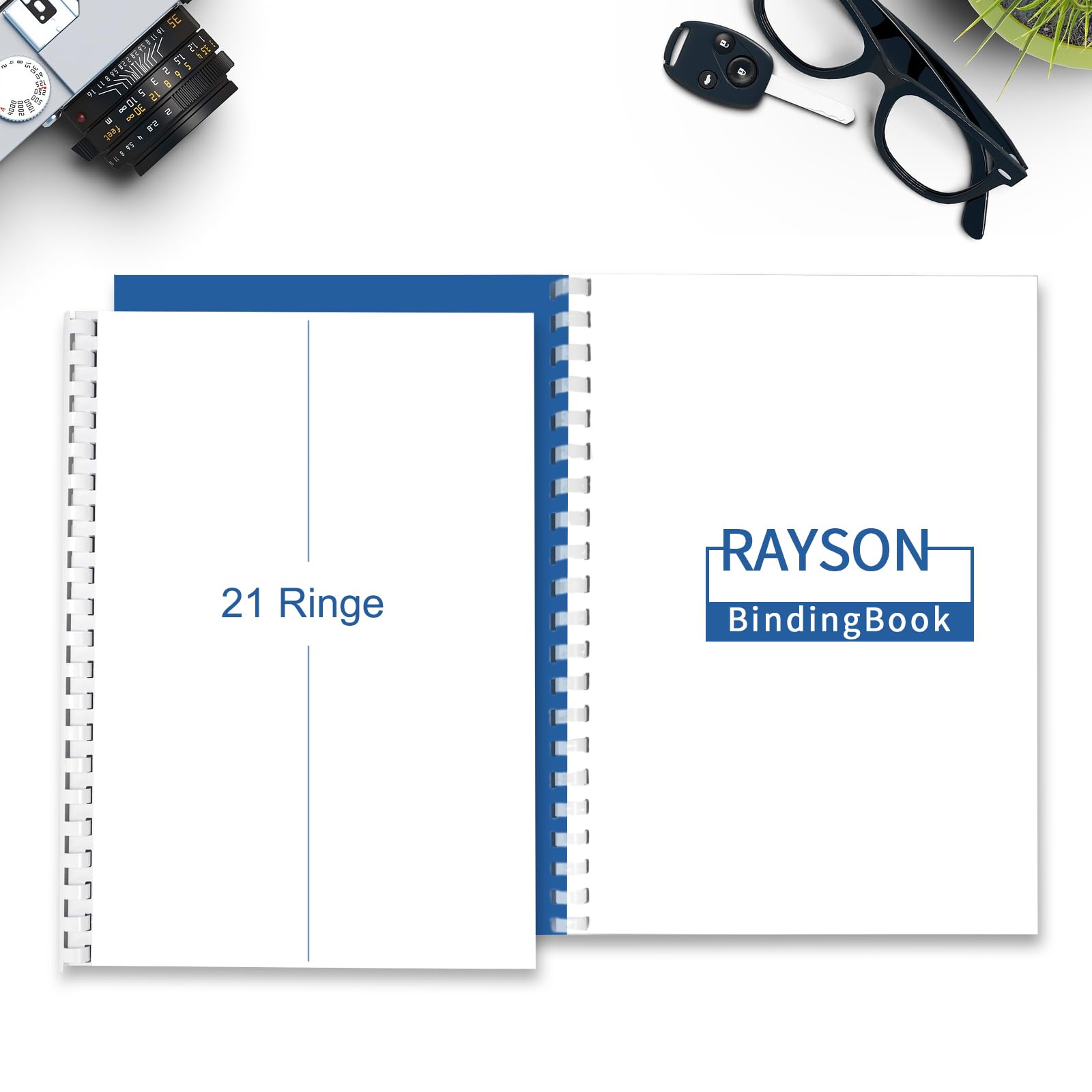 RAYSON Plastikbinderücken, Durchmesser 6 mm, 8 mm, 10 mm, 12 mm, Kapazität 5-90 Blatt, Weiß, Packung mit 100 Stück