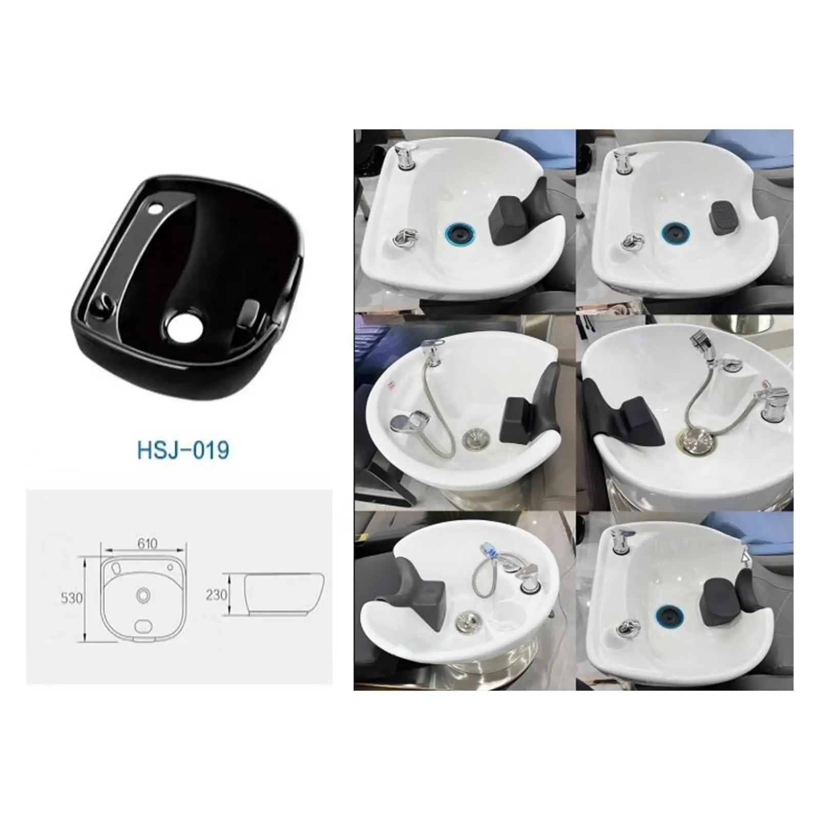 Almohada de Descanso del Cuello del Cuenco del champú del SPA del PVC - Soporte de la Cabeza del Lavabo de la Belleza del Peluquero del Gel for el Lavado del Cabello