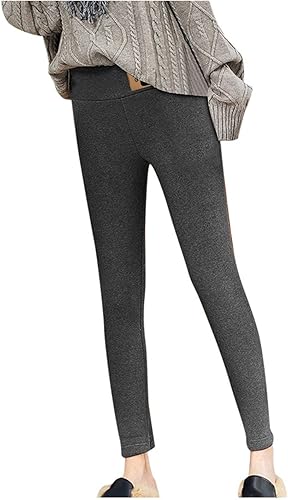 oelaio Leggings con forro polar para mujer, leggings de invierno ultra gruesos de cachemira, talla grande, cintura alta, levantamiento de glúteos,