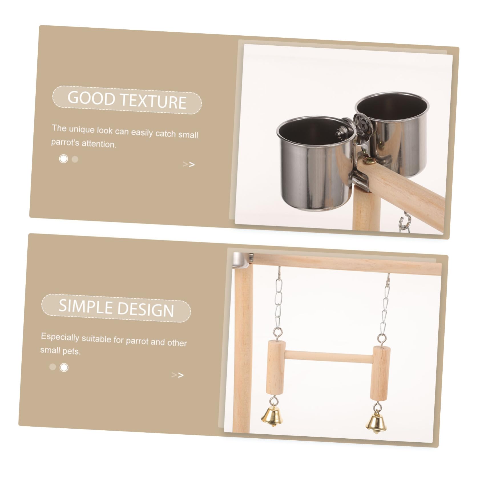 DOITOOL 1juego Soporte De Perch para Aves De Madera Área para Periquitos y Cacatúas De Juguetes para Escalera y Columpio