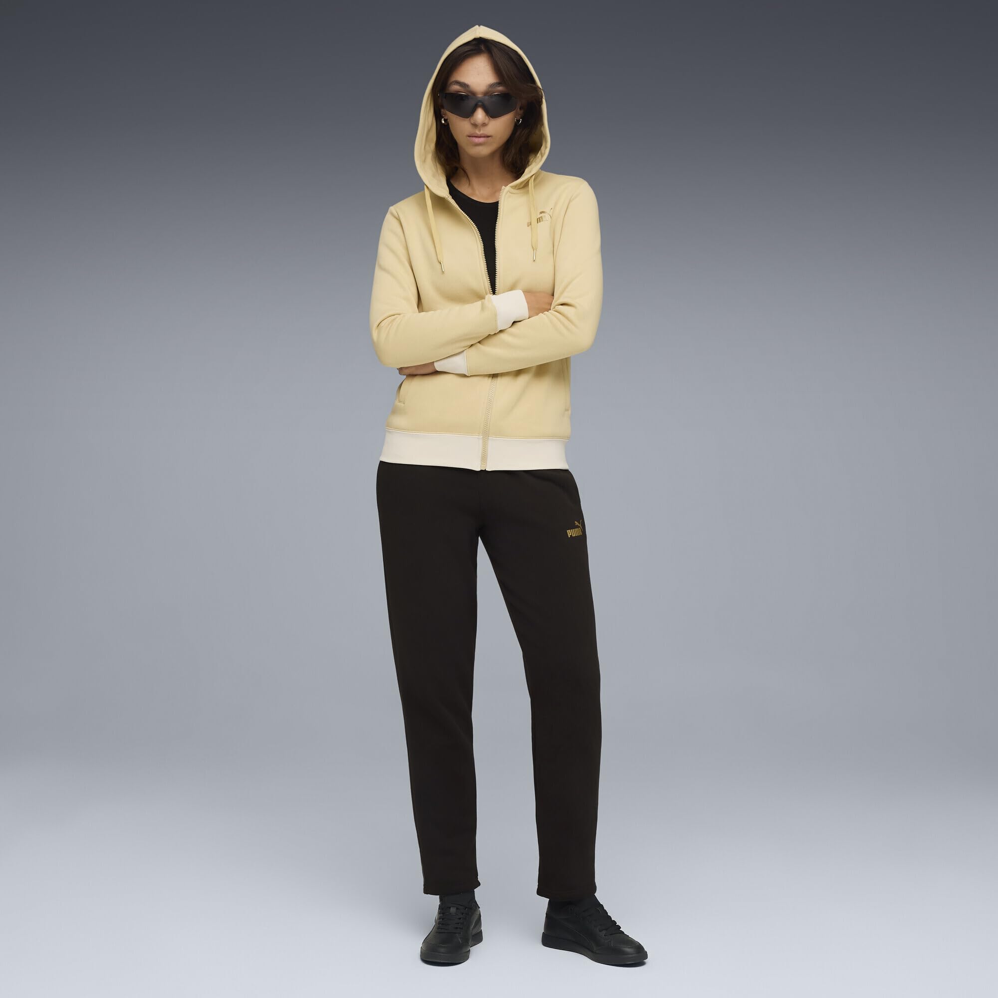 PUMA Damen Metallic Hooded Sweat Suit Fl Op Strickanzüge (1er Pack)