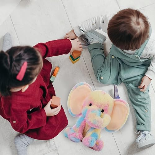 Miniatura 6 de KINREX Animales de peluche de elefante, juguete de peluche para bebés, niñas y niños, juguetes de peluche de elefantes para estadísticas de