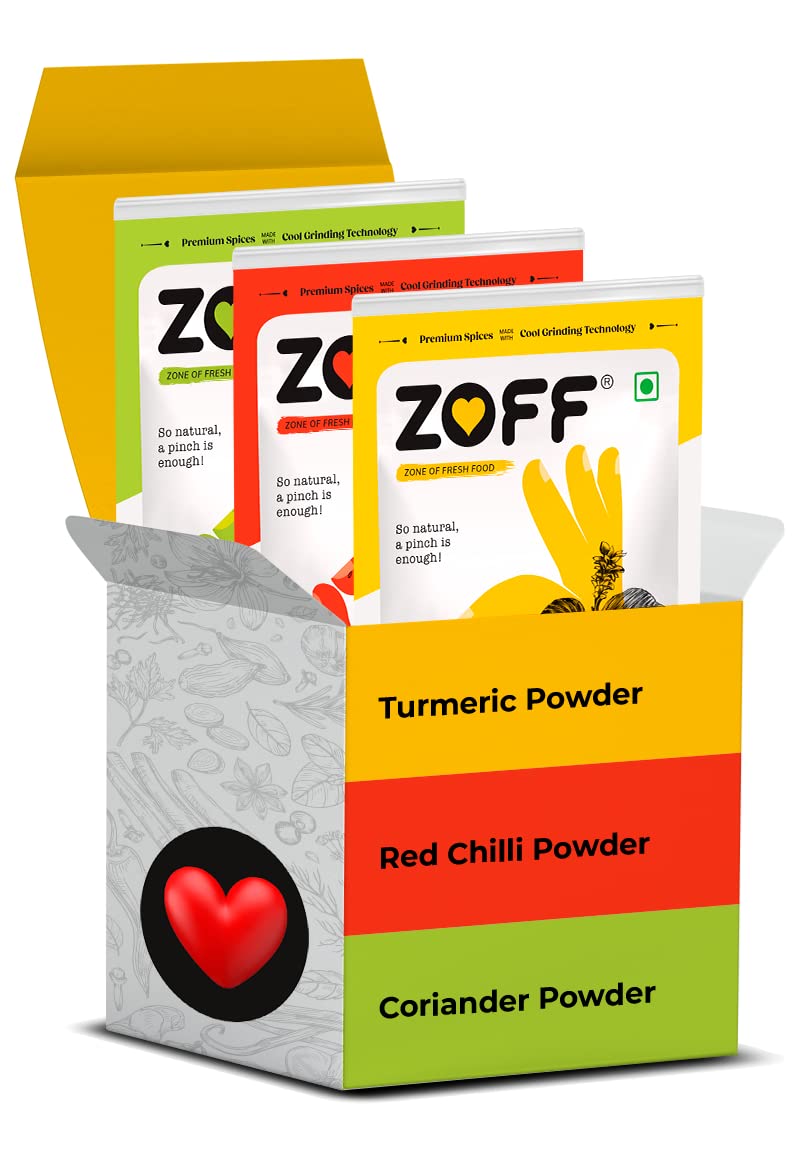 Zoff Red Chilli Turmeric Coriander All In One Pack 3 x 100GM each
