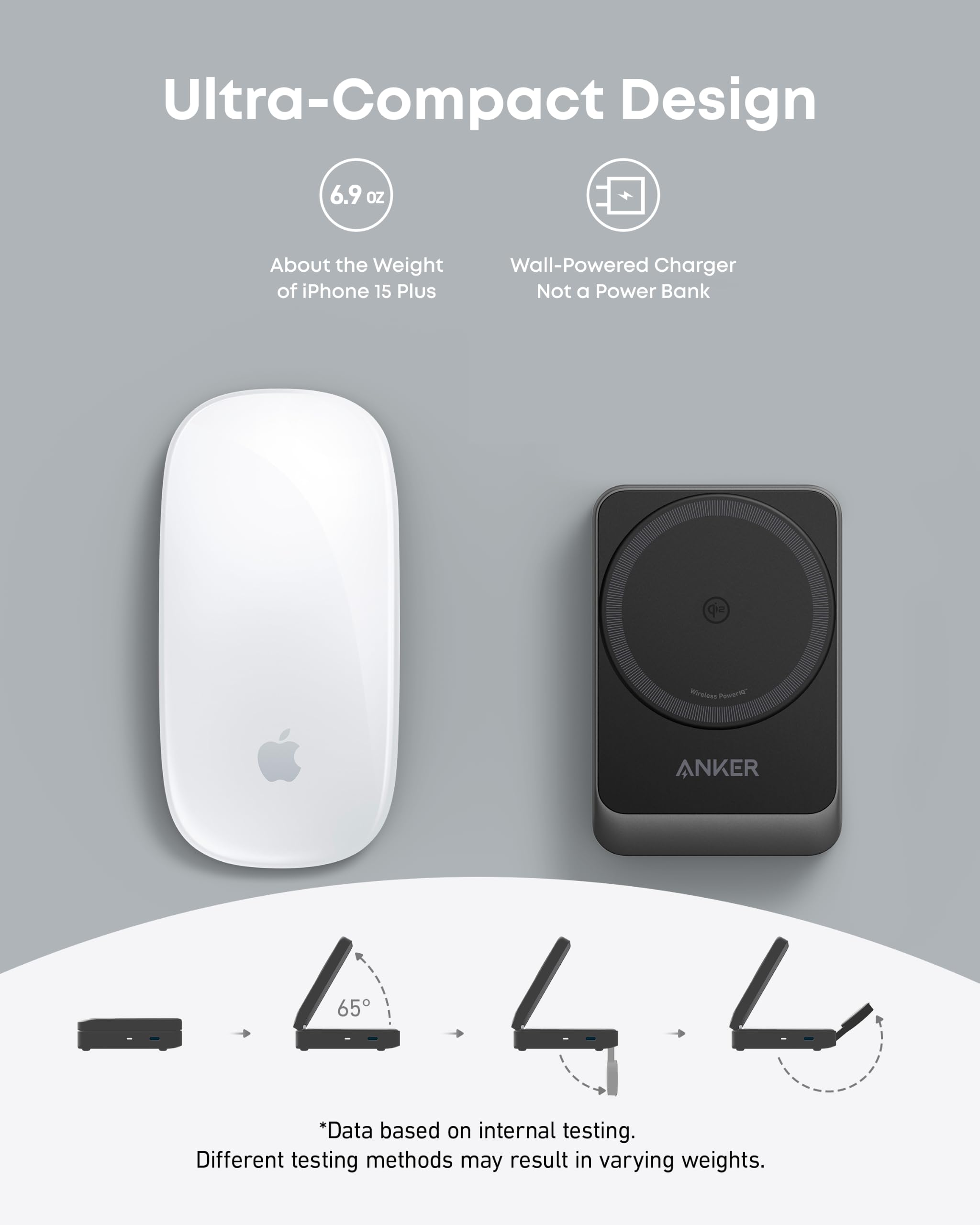 Amazon.com: Anker MagGo 3-in-1 MagSafe-Compatible Qi2 15W Foldable