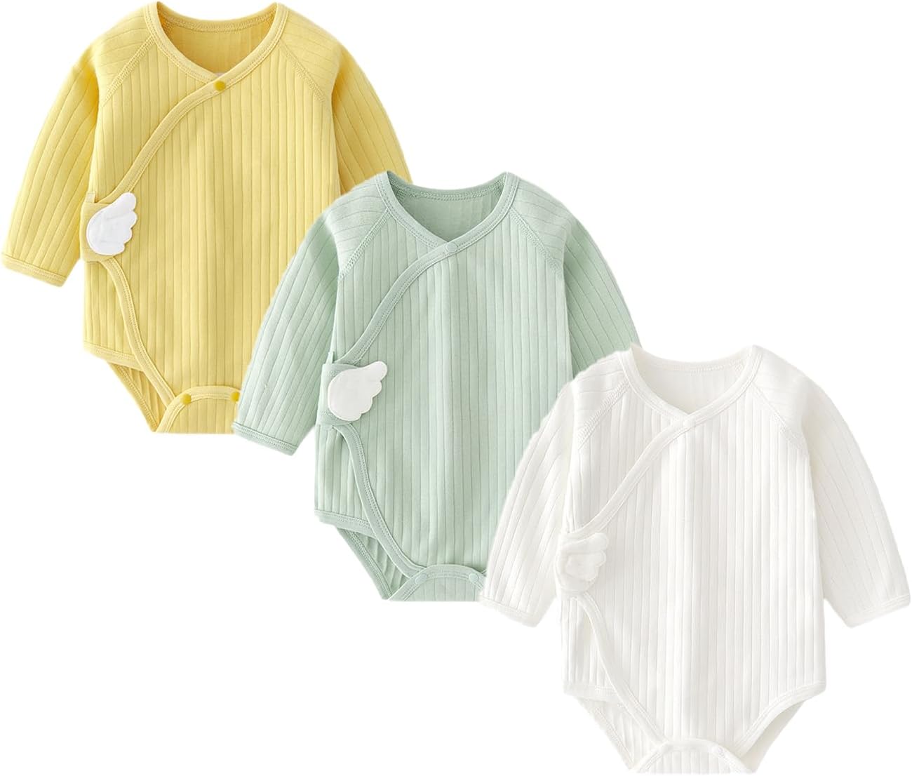 Newborn Cotton Baby Girls Boys Solid Bodysuit Long Sleeve Romper 3-pack One-Piece Baby Clothes
