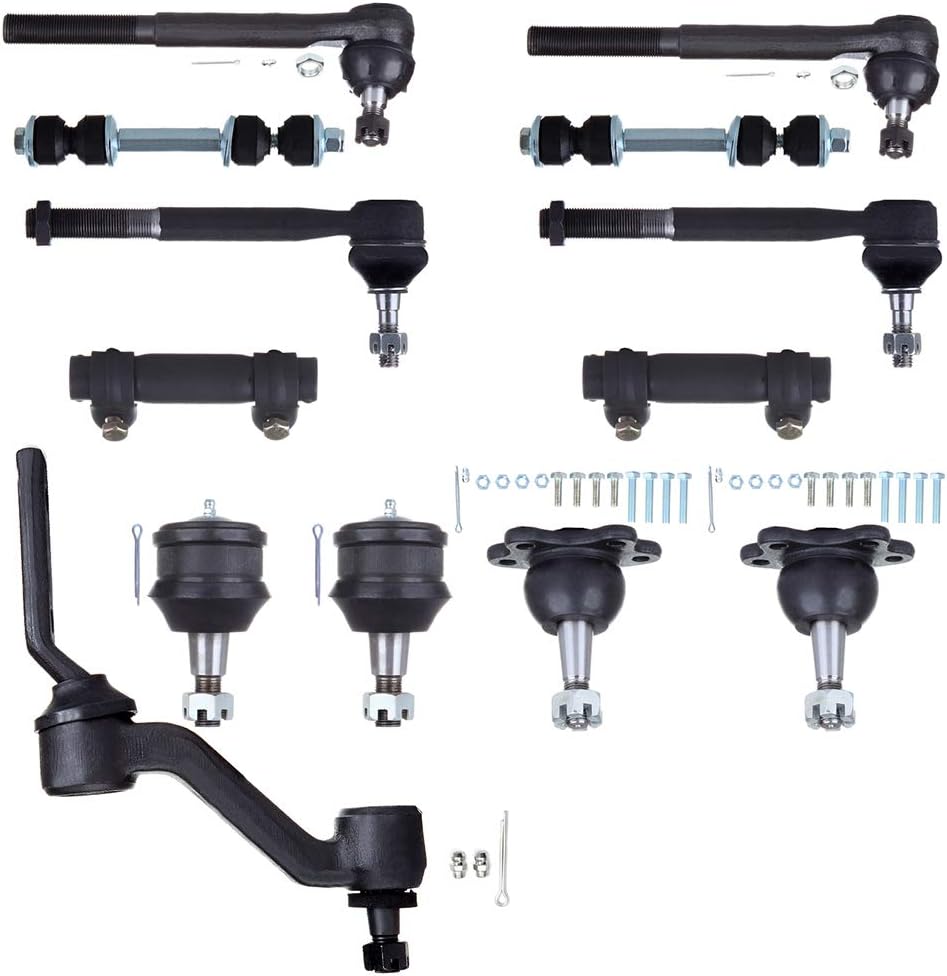 ROADFAR Ball Joint Idler Arm Sway Bar Tie Rod End Adjusting Sleeve Compatible fit 88-91 for CHEVROLET C1500 88-91 for CHEVROLET C2500 88-91 for GMC C1500 88-91 for GMC C2500 Suspension Set of 13