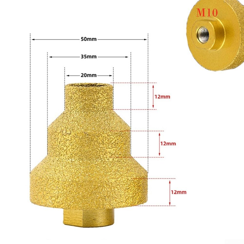 20/35/50mm Step Drill Bit, Pagoda Drill Hole Opener Drilling Hole Expansion Drill Chamfering Device Suitable For Tiles Quartz Stone Marble(2 pcs-gold)