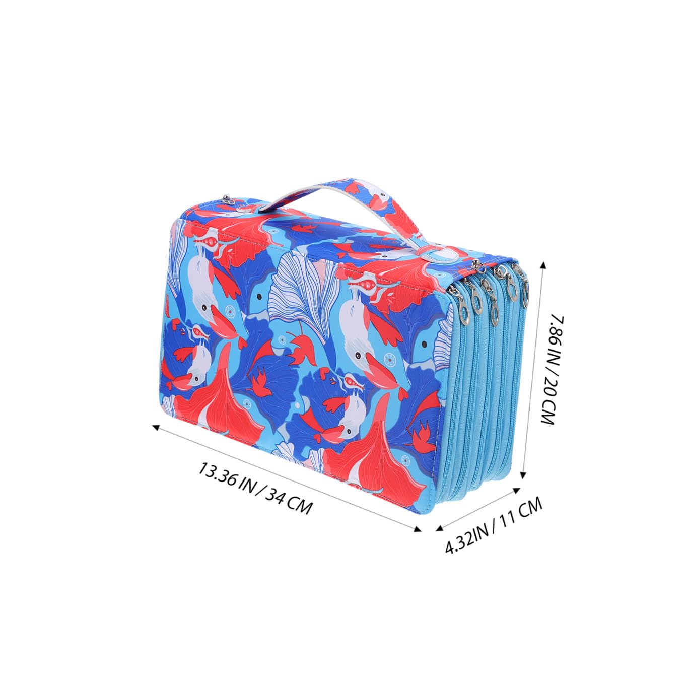 Astuccio Portapenne Multistrato 360 Elastici, Tessuto Oxford, Grande Capacità, Manico Portatile, per Scuola e Lavoro All'aperto