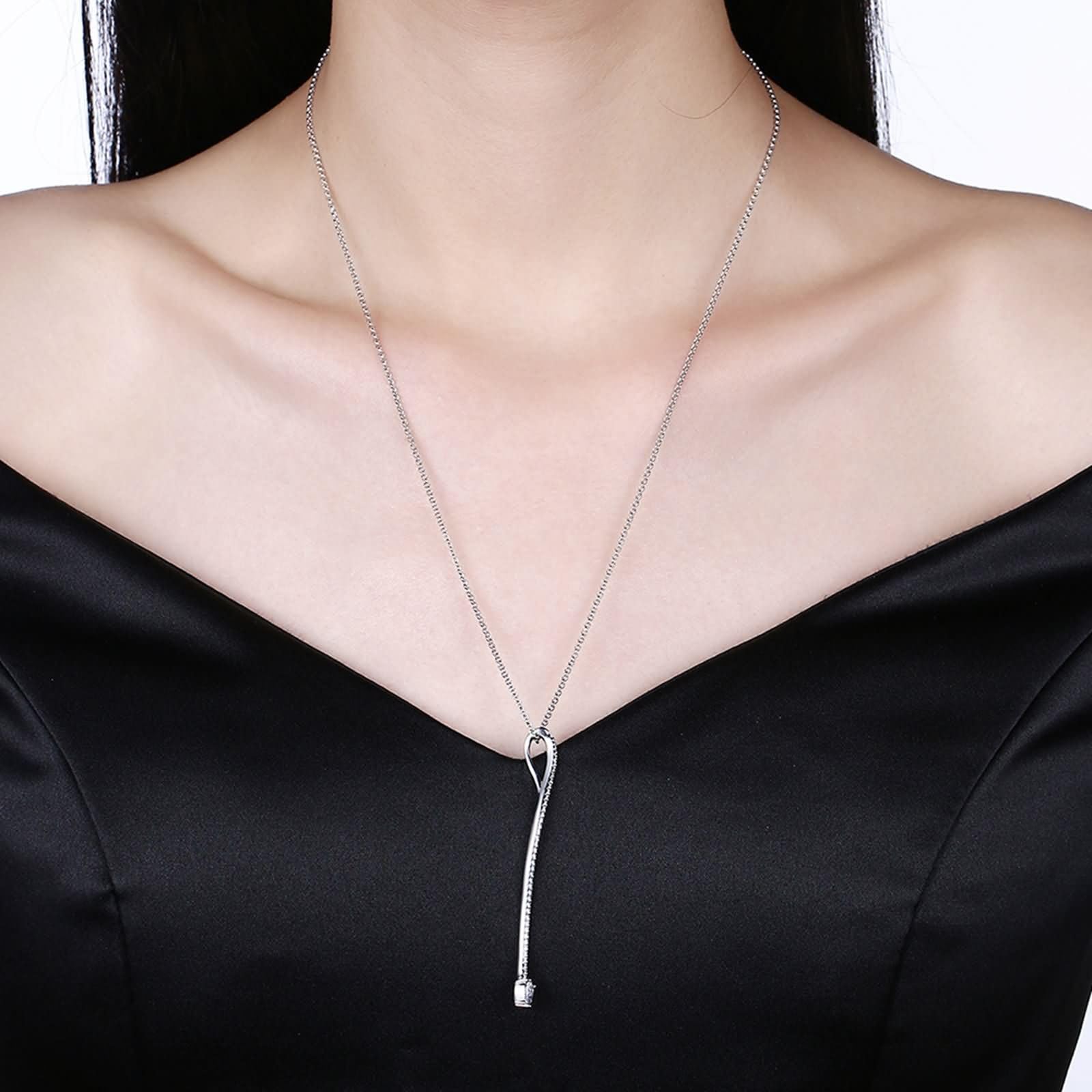Ciondoli Collana Argento Donna,Ciondolo Collana Argento 925 Donna Goccia D'Acqua con Zirconia Cubica Collane Argento