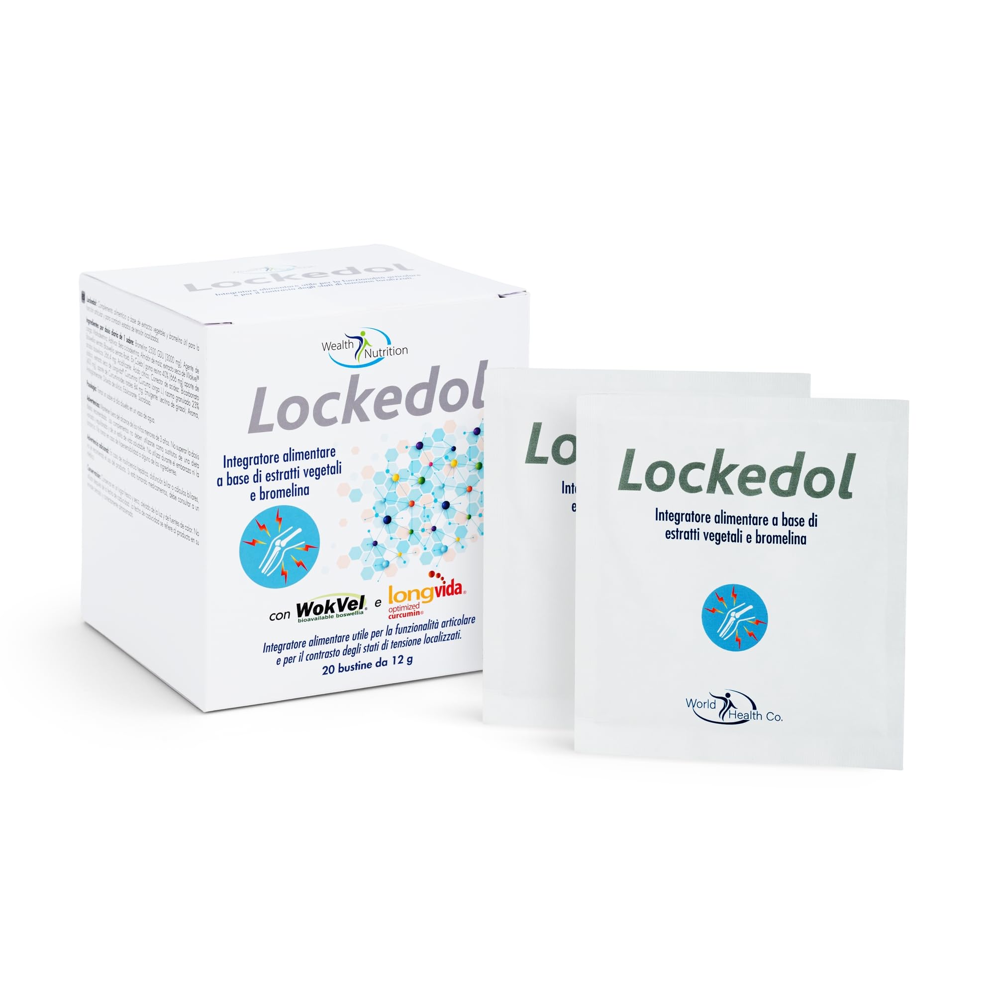 Lockedol, Integratore con Estratti Vegetali e Bromelina per Funzionalità Articolare, 20 Bustine da 12g