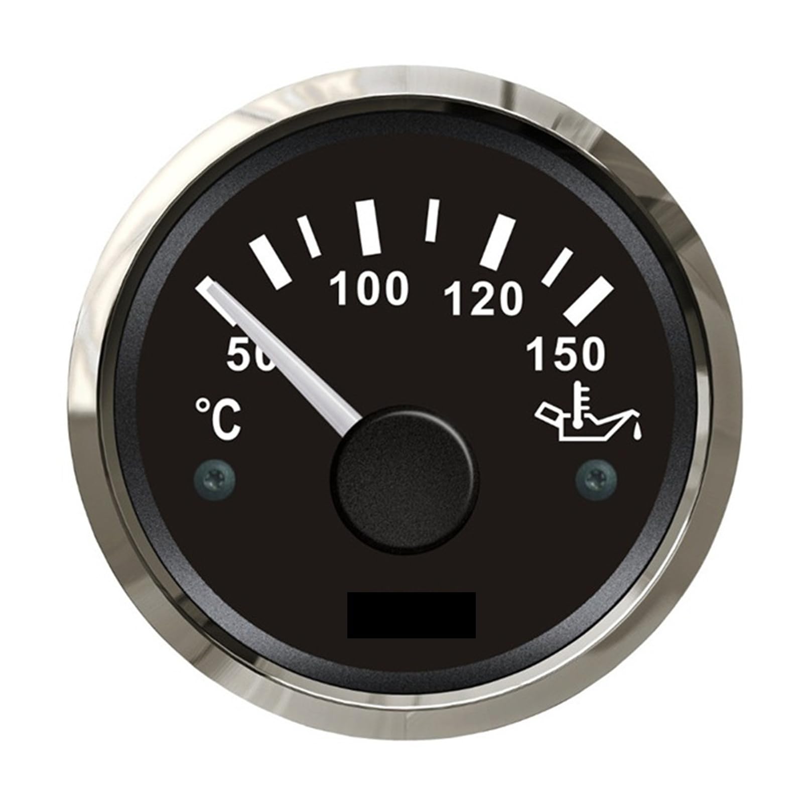 Medidor de temperatura del aceite del barco del camión del coche de 52mm 50-150 grados 12V 24V con luz de fondo amarilla/roja Monitoreo estable(Black)
