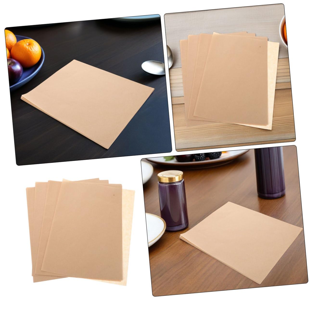 Papier Sulfurisé 500 Pièces en Papier Anti-graisse, Feuilles Épaisses
