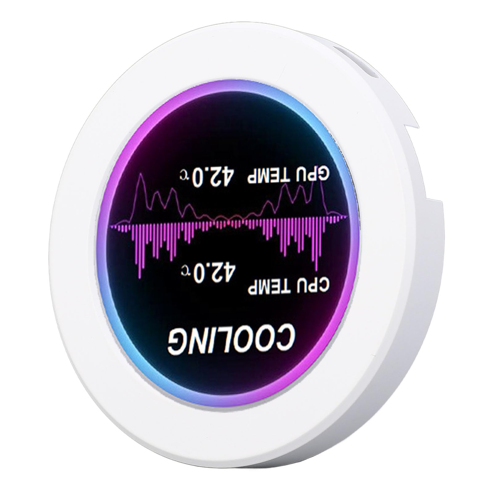 2.1in Round IPS LCD Display 360 Degree Rotation 480x480 Watercooler Screen Replacement PC Parts White