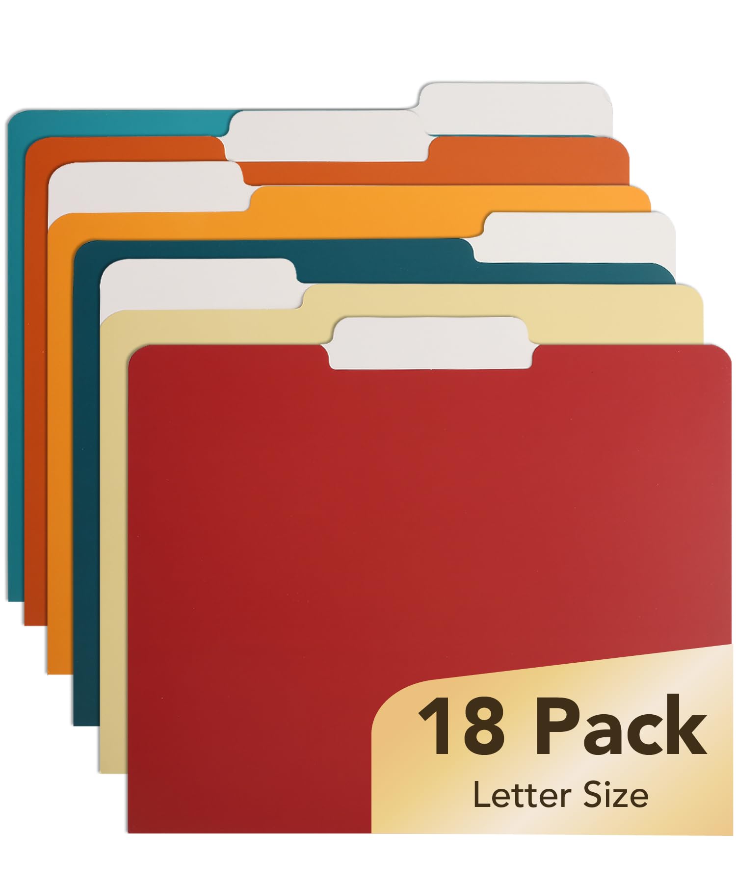 Mr. Pen- Office File Folder, 18 Pack, Retro Colors, 1/3-Cut Tab, Colored File Folders Letter Size, Colored Folders, Office Supplies File Folders with