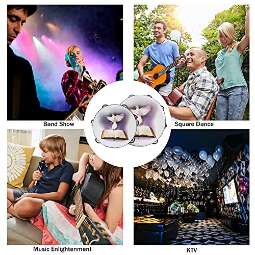 Tambourine 10 Inch Dove Bible Double Row Jingle