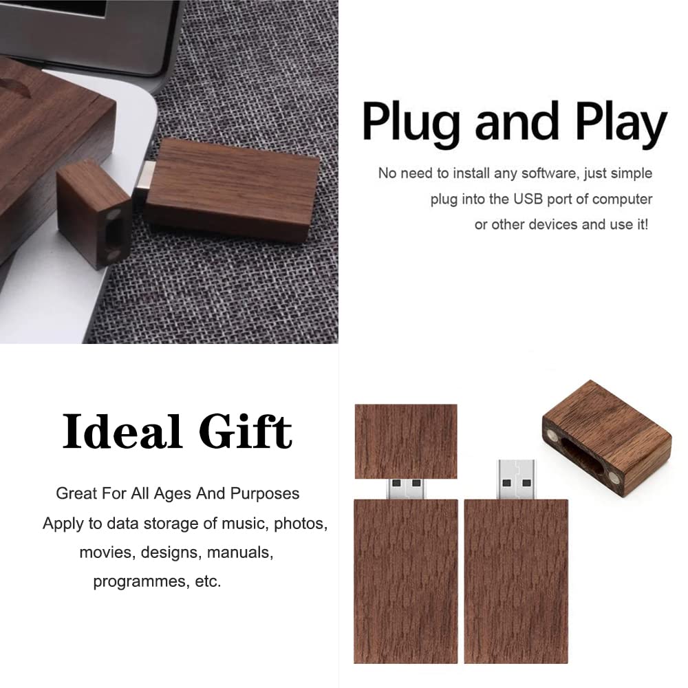 Amazon.co.jp: 2パック長方形ク2.0 USB 木製USBメモリ 128GB