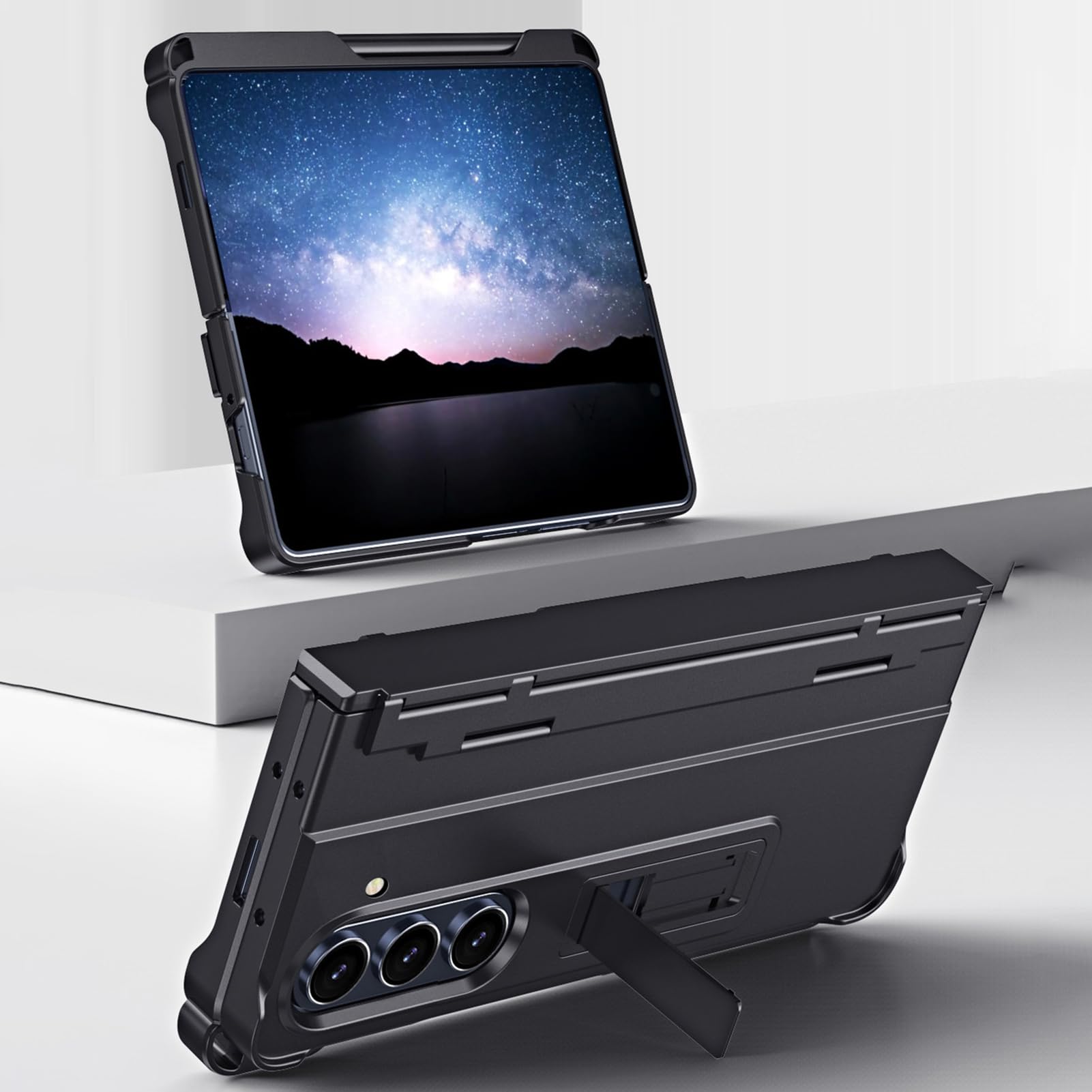 Galwaniczne etui do Samsung Galaxy Z Fold 8 Ultra, składany stojak