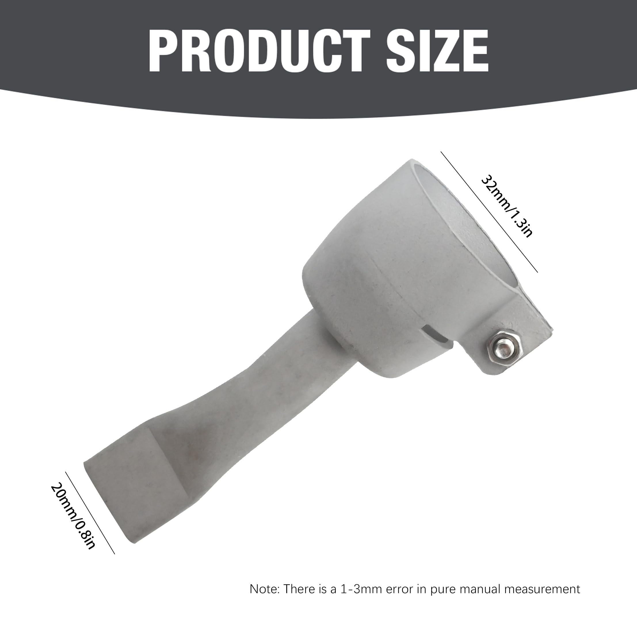 Ollanoos 20mm Flat Welding Nozzle, Hot Air Gun Nozzle for Welding PP PVC Plastic Sheet Welding Tools Stainless Steel 2Pcs - Image 4