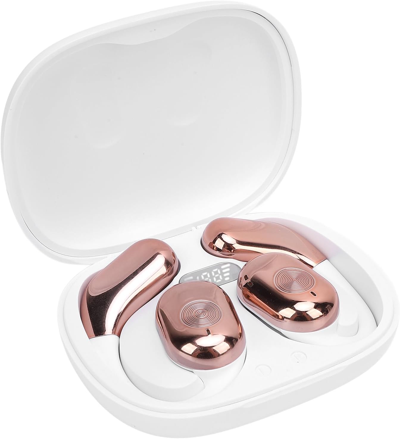 Cuifati Bluetooth Translation Earbuds Real Time, Support 144 Languages, Translator Ear Buds with APP, Translation Earphones for Music Calls, Travel Business Meeting (White Gold)