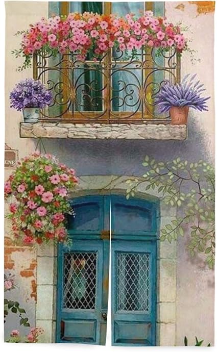 Amazon Co Jp 暖簾 間仕切り 美しいベランダ 花飾り おしゃれ インテリア 雰囲気 上質 断熱 目隠し 通気性 高級感 キッチン 引越し プレゼント ホーム キッチン