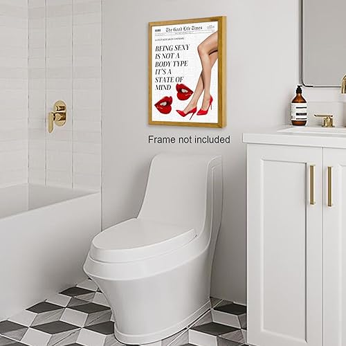 Miniatura 7 de Póster de moda de tacones altos con labios rojos para periódico, arte de pared feminista, lienzo retro, carrito de bar, Aestheti, arte preppy,