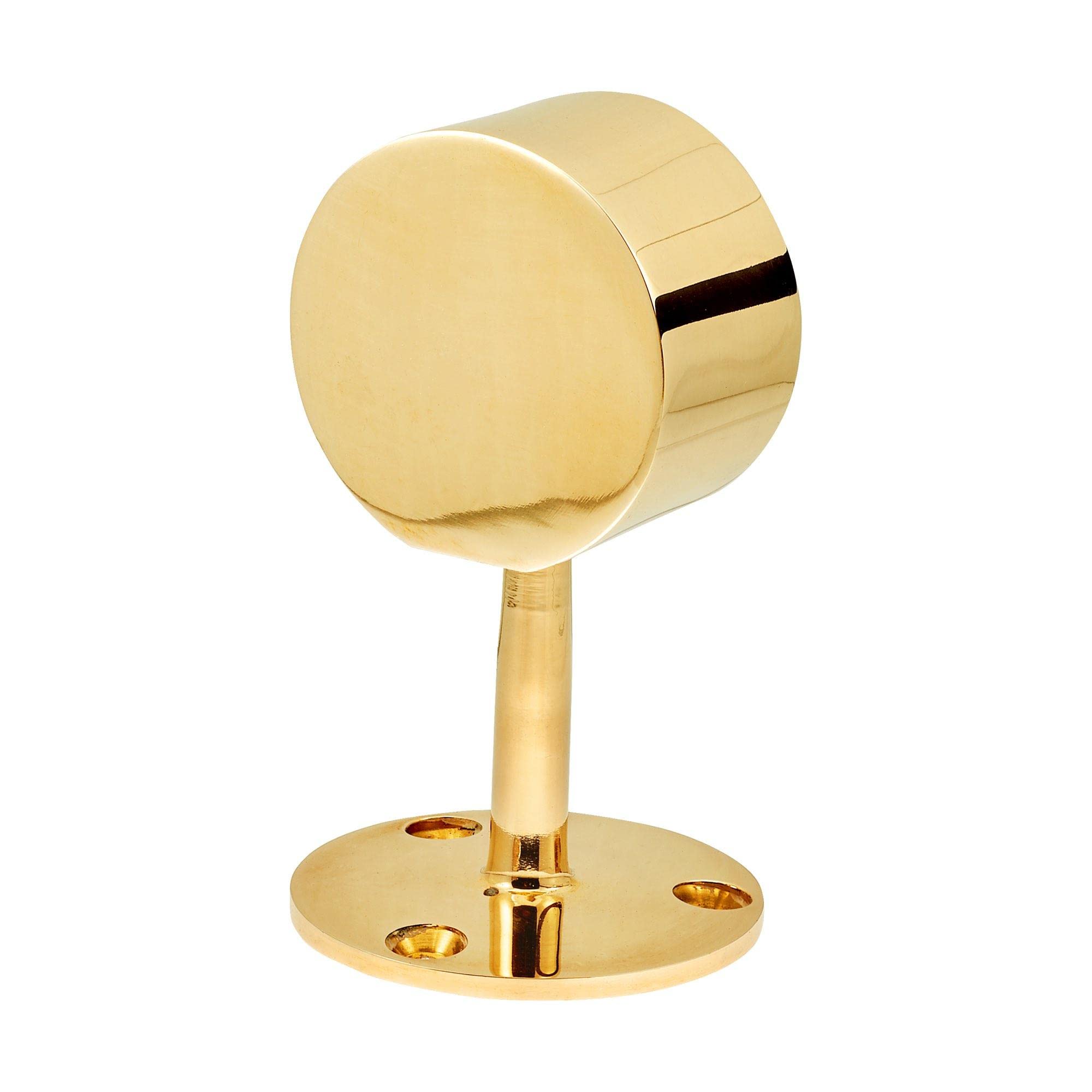 2" Dia. Polished Brass Finish Flat End Post for 2" O.D. Rail Tubing - 1 Piece