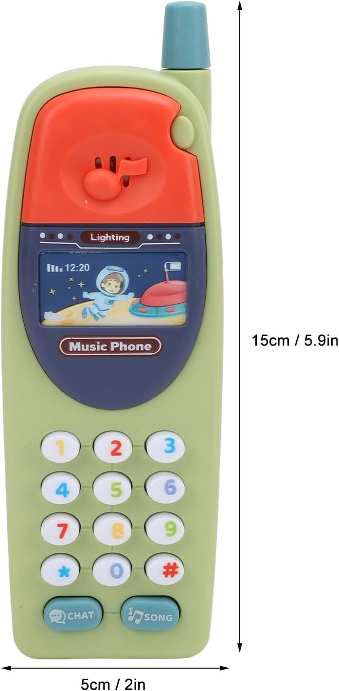 Baby Toy Phone Babies Learning Education Phone Music Cellphone Toddlers Call Learning Fun Kids Plastic Telephone (Green)