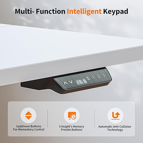 Miniatura 4 de BANTI Escritorio eléctrico de pie de altura ajustable, 40 x 24 pulgadas, escritorio de pie para sentarse de pie, escritorio de memoria pequeña,