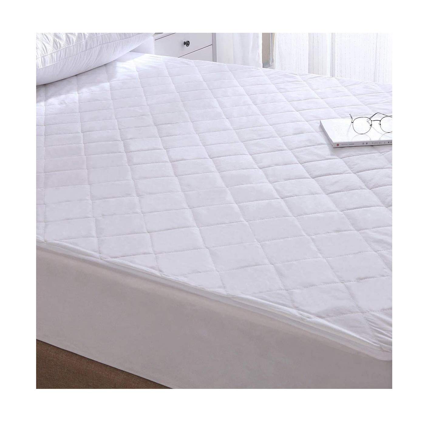 E4Emporium Quilted Mattress Protector Super King Size - Fully Fitted Extra Deep Poly-Cotton Mattress Cover - Hypoallergenic & Anti Dustmite Hotel Quality Mattress Topper