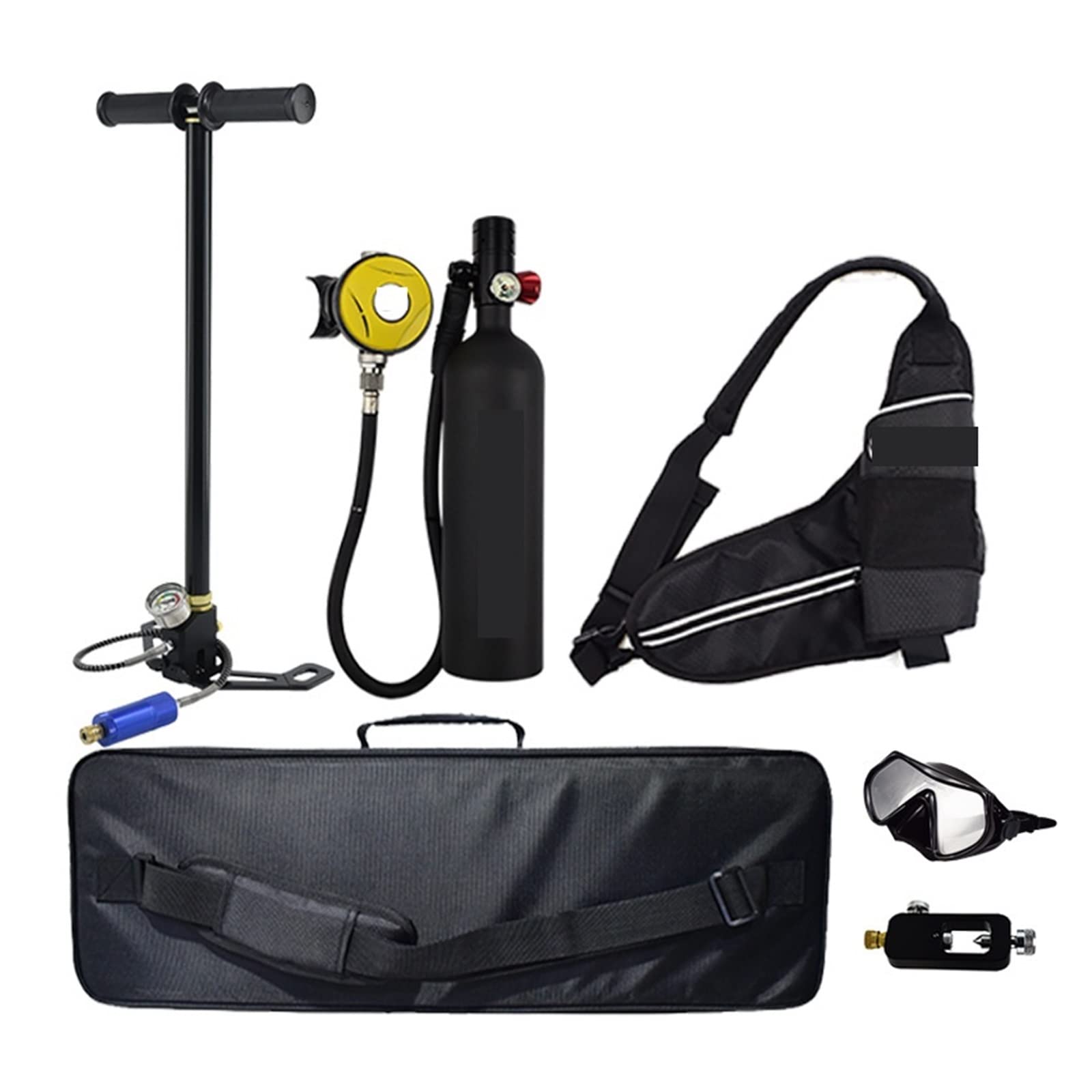 Portable Dive Cylinder, Diving Oxygen Bottle Water Portable Respirator Spare Rescue Gas Cylinder(Nero)