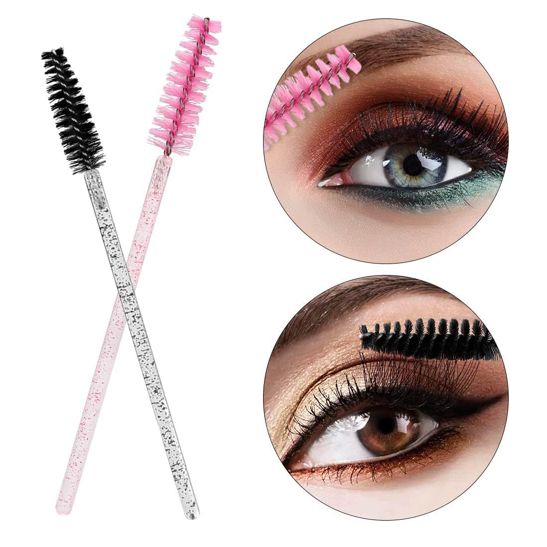 Cepillos Desechables Para Máscara de Pestañas, Aplicador Con Mango de Cristal Para Extensión de Pestañas y Cejas