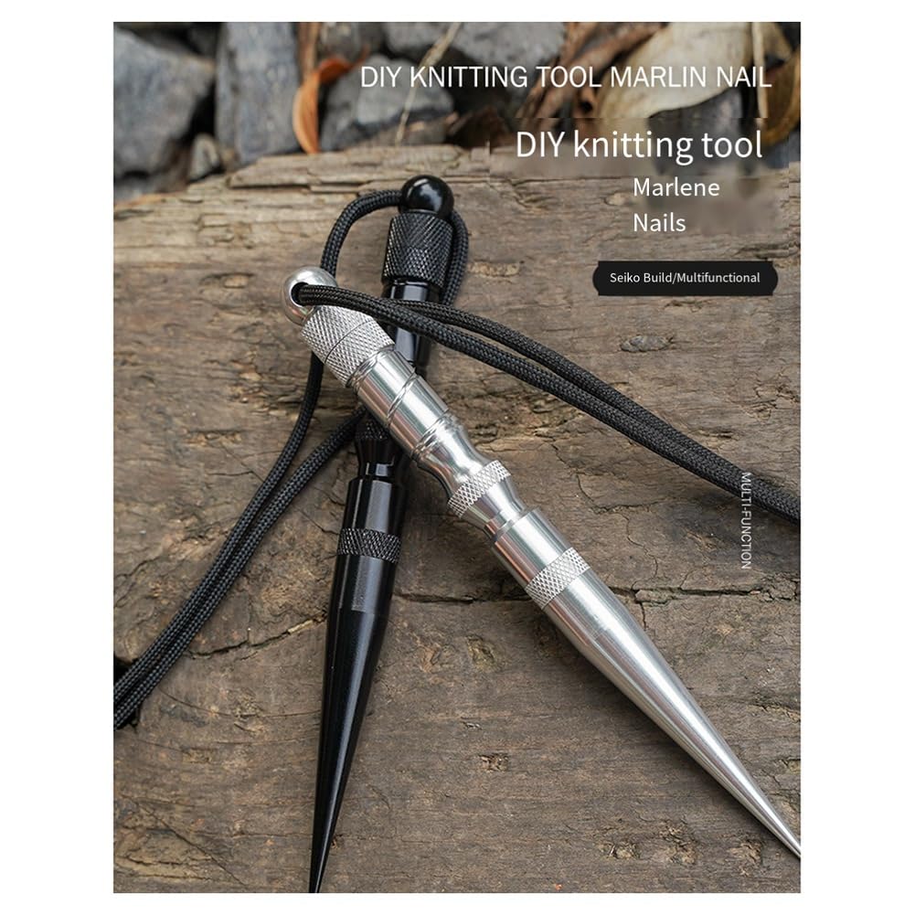 Pzsmqr Paracord-Knüpfer-Werkzeuge, Schnürnadeln, Paracord-Werkzeuge, DIY-Weben, Schnüren, Nähnadeln und Glättungswerkzeug, Langlebig, Silber
