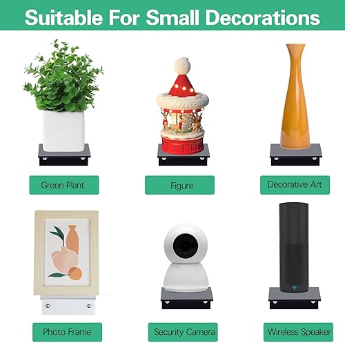 Miniatura 4 de Pequeños estantes flotantes acrílicos para pared adhesivos para pared, estantes para baño, dormitorio, sala de estar, oficina (transparente, 30