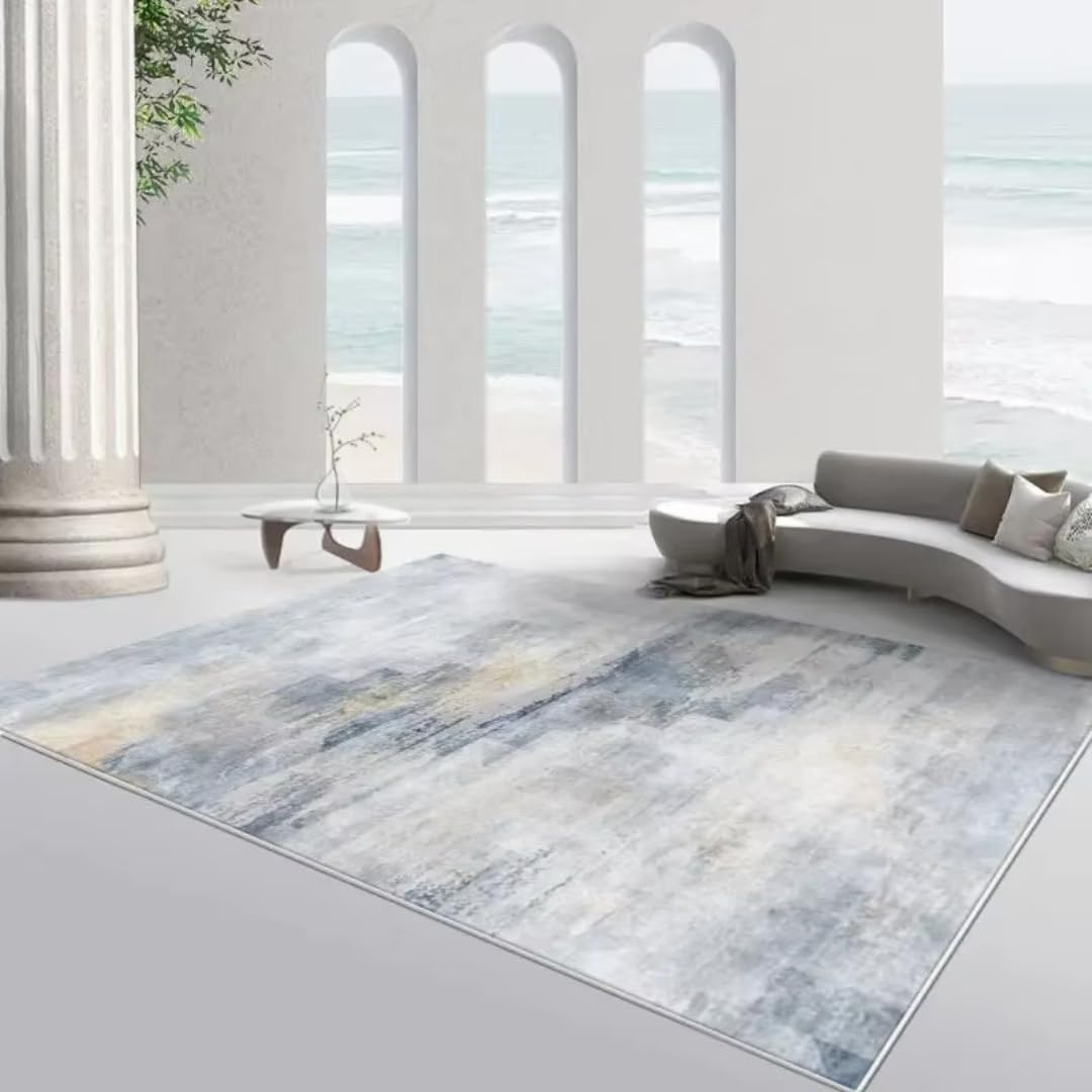 Tapis de salon grande taille facile à laver pour simplifier l'entretien du séjour