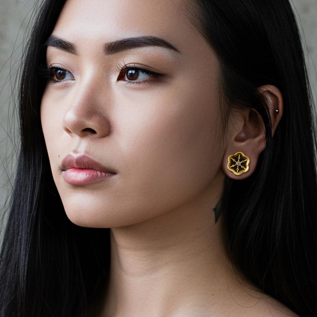 ERKUOO CZ Elegant Romantic Industrial Ear Tunnels Double Flare Cubic Zirconia Expanders Stretchers Plugs Body Piercing Jewelry Botanical Ferris Wheel Compass Star Women Men 2g to 1 in
